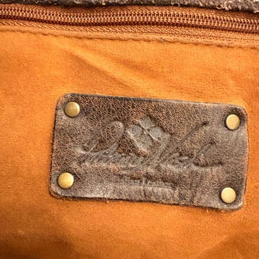 Patricia Nash Distressed Brown Leather Messenger Bag